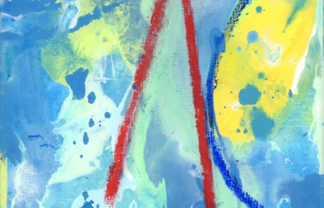 Germain Roesz Du dedans du monde, acryl. pastel s.t., 24×19 cm, 2025